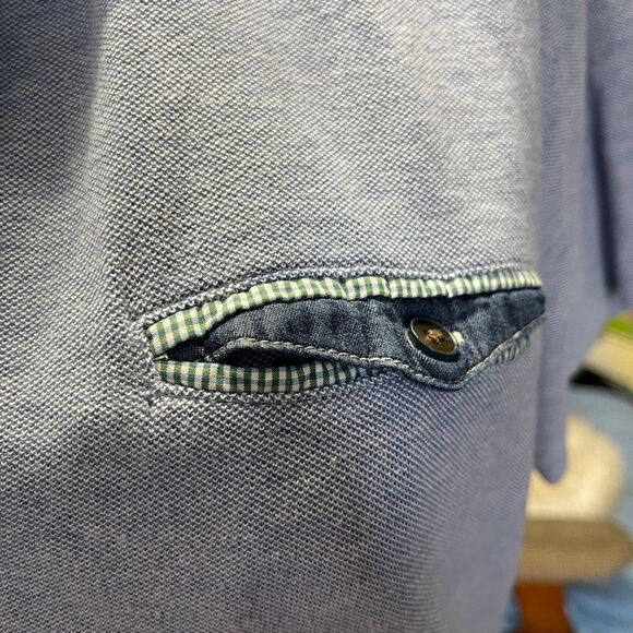 Saks Fifth‎ Avenue Trim Fit, Short Sleeve Collared Knit Top, Large - Picture 9 of 9